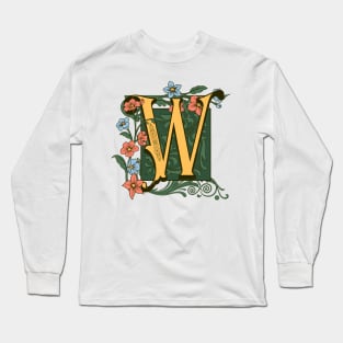 Art Nouveau Letter W, Ornamental Letter W, Art Deco Long Sleeve T-Shirt